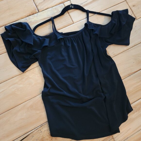 New York & Company Tops - Black New York & Co open shoulder size medium top